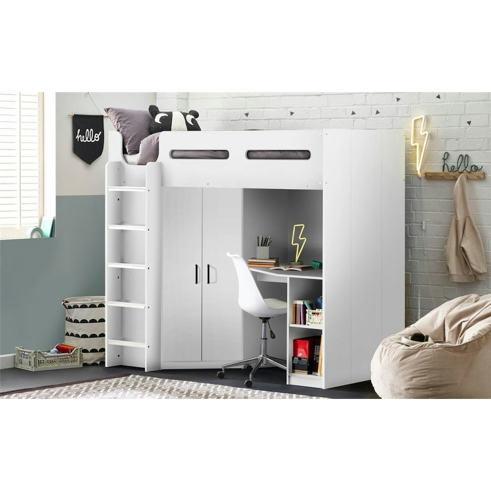 image 1 of All White Highsleeper - Single 3ft (90cm)
