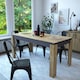image 5 of Decorotika Manhattan Rectangular Dining Table for 6 - 80 cm H x 160 cm W x 80 cm D | Multi | Oak and Grey | 1
