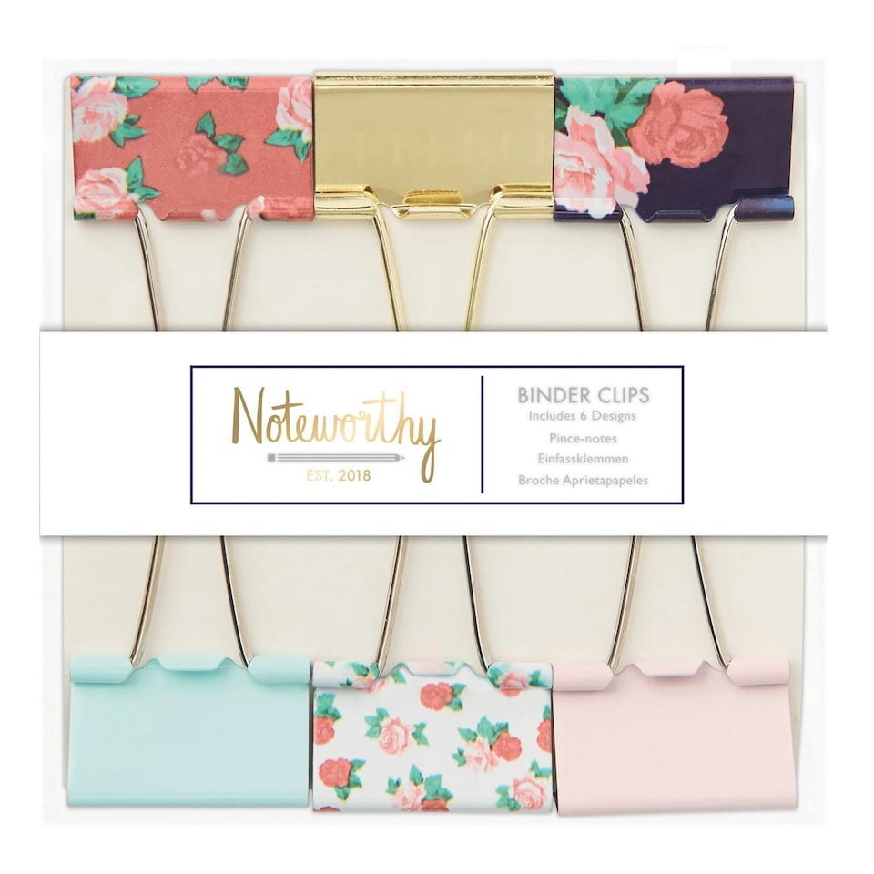 Binder Clips (6pcs) - Graphic Florals - NOT 356009