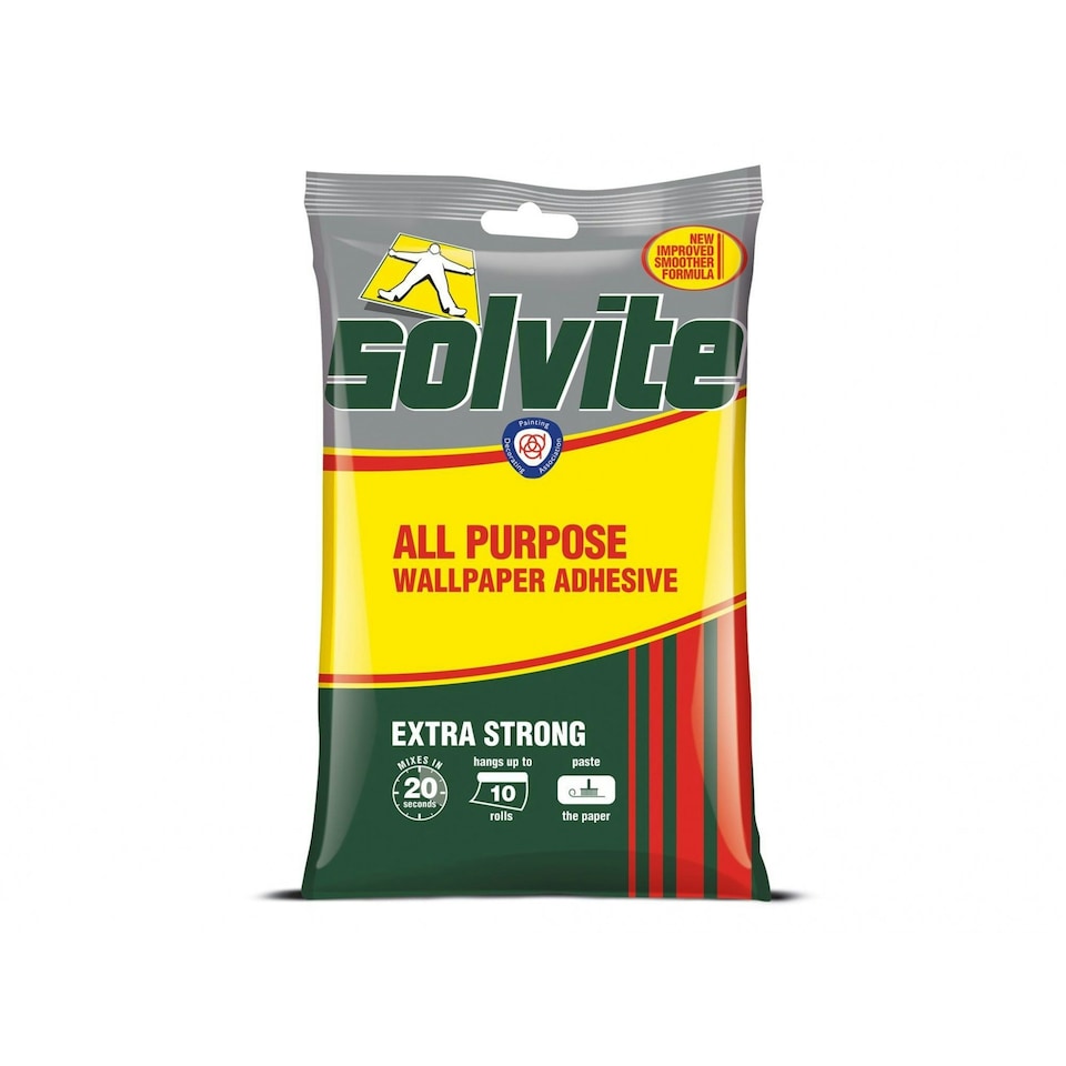 Solvite All Purpose Extra Strong Wallpaper Paste - Multi Colour - 10 Roll Sachet