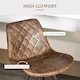 image 4 of HOMCOM Set Of 2 Bar Stools Vintage Microfiber Cloth Tub Seats Padded Steel Brown