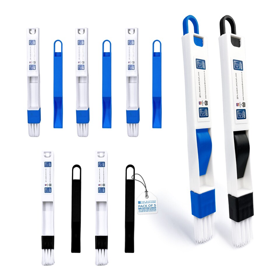 image 1 of Micro Cleaning Tool Precision Cleaning for Gaps & Tracks Brush Set Keyboard Blinds Windows | Blue | Blue, Black | One Size