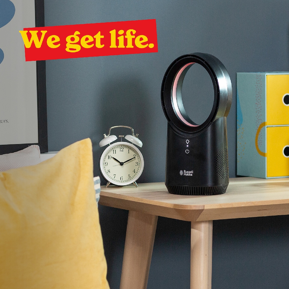 image 1 of Russell Hobbs RHBLDLUSB25B Compact Wireless Desk Fan in Black