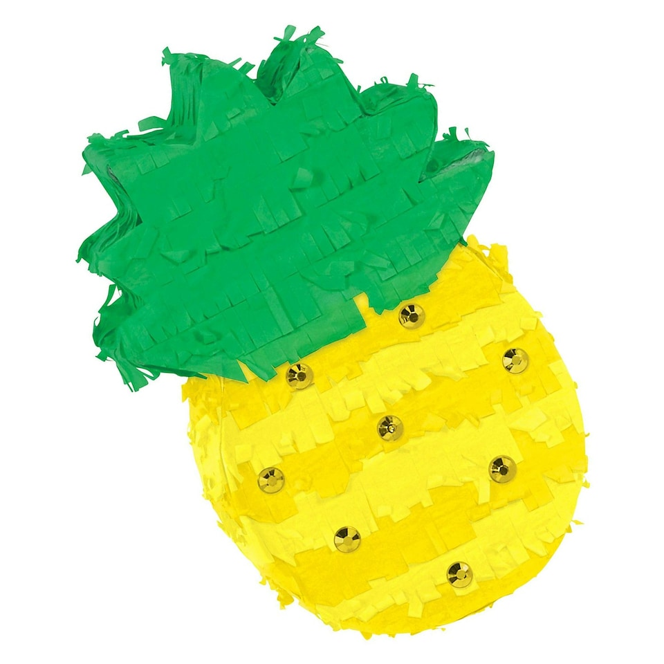 image 1 of Amscan Hawaiian Mini Pineapple Decoration - Yellow/Green - One Size