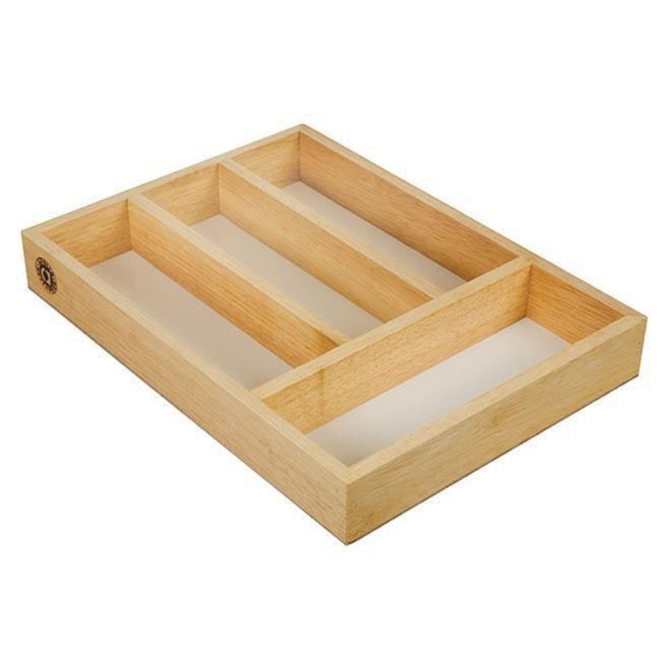 Rubberwood Cutlery Tray - One Colour - One Size