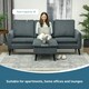 image 4 of HOMCOM 3 Seater Corner Sofa Couch Settee with Chaise Lounge, Charcoal Grey 