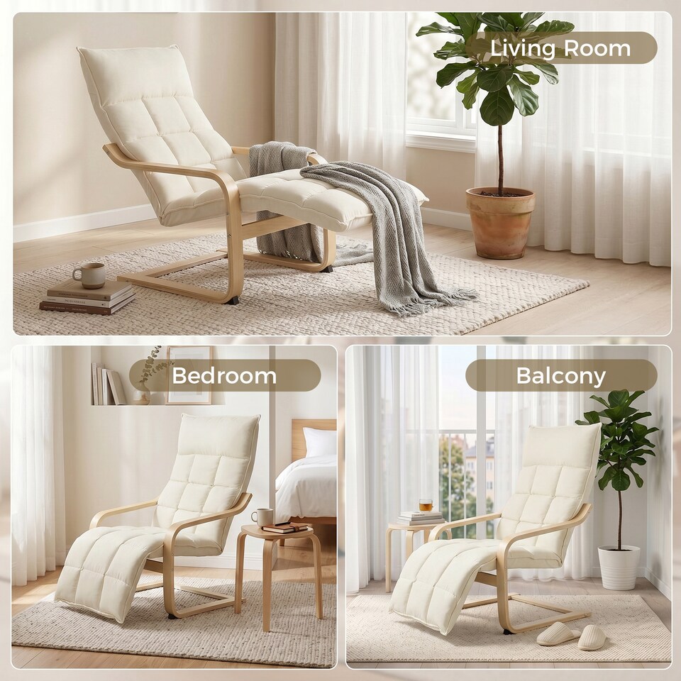 image 1 of HOMCOM Accent Chair, Leisure Lounge Chair Armchair with Footrest