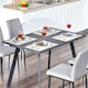 image 6 of HOMCOM Modern Rectangular Dining Table with Metal Legs Indoor, Dark Grey
