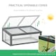 image 3 of Outsunny Square Wooden Outdoor Greenhouse for Plants PC Board 100 x 65 x 40cm