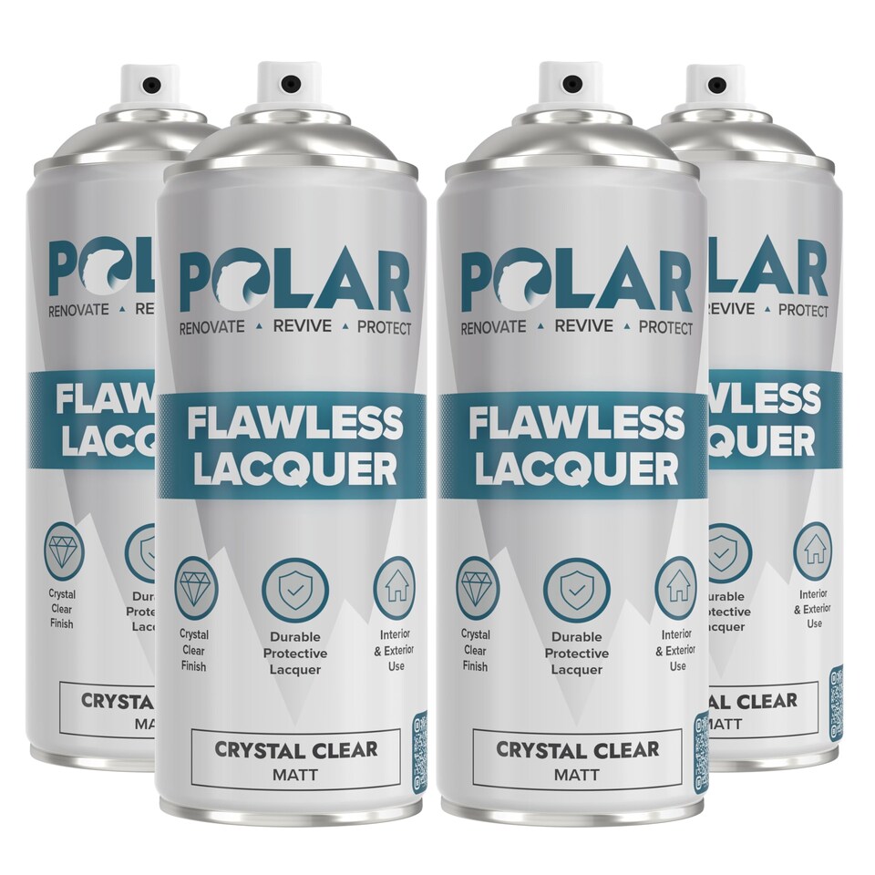 image 1 of Polar Flawless Lacquer Spray Matt Finish Durable & Protective Topcoat | Clear | Clear Matt | 400 ml | 4