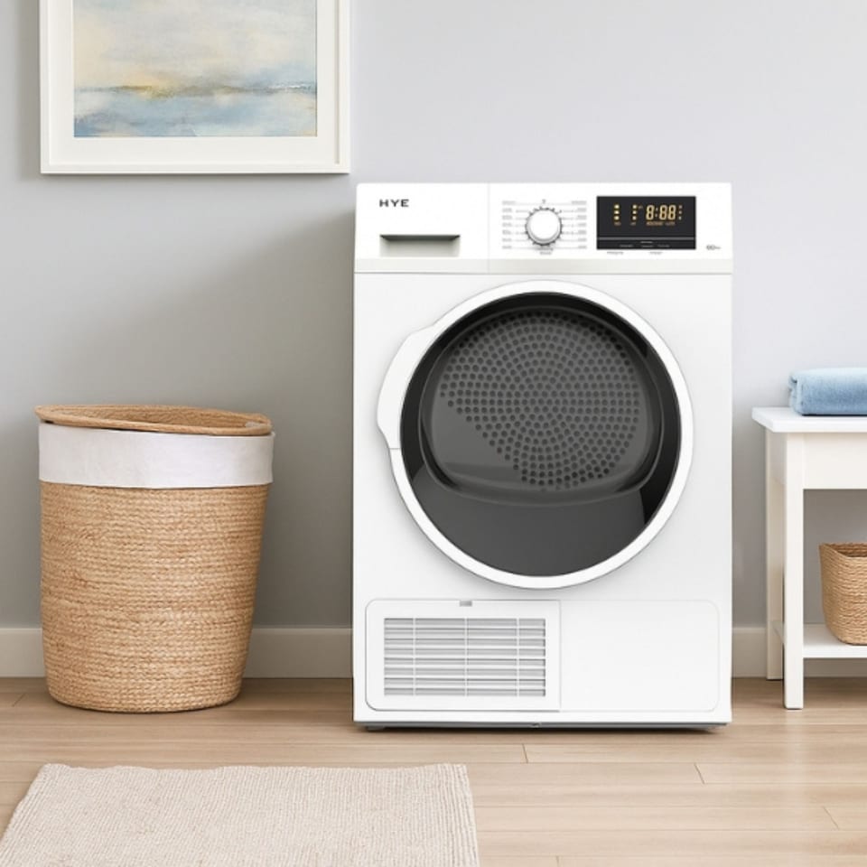 image 1 of HYE 8kg Freestanding Condenser Tumble Dryer, White - D01CD08W13