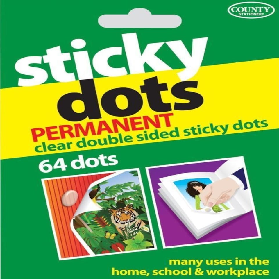 image 1 of 64 Permanent Clear Double Sided Sticky Dots