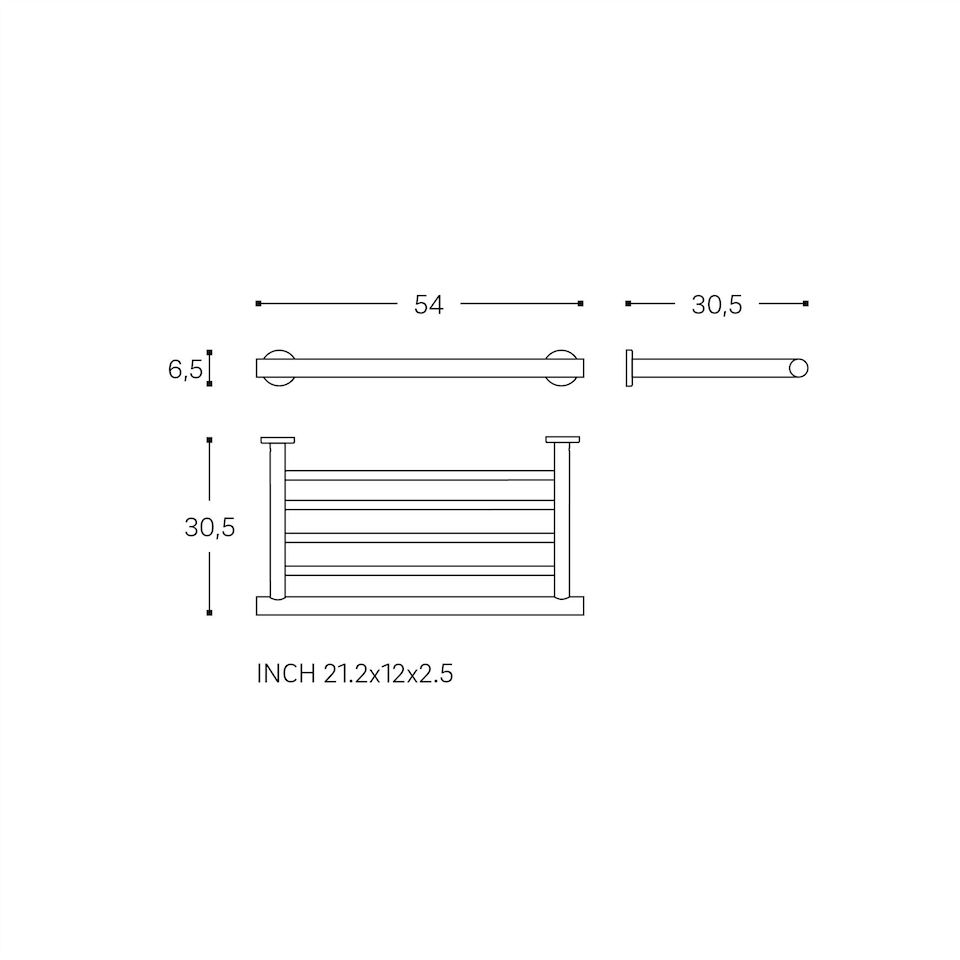 image 1 of Cosmic Wall Mounted Towel Rail with Chrome Stainless Steel Finish for Bathroom