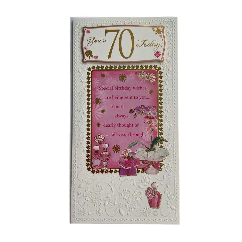 image 1 of 70th Birthday Foil Finished Soft Whispers Card