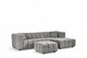 image 1 of Grey Chenille Fabric Right Hand Facing Corner Sofa with Ottoman LUGANO