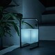 image 1 of ValueLights Corte Black Outdoor Table Lamp Dimmable With White Cube Shade