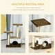 image 4 of PawHut Cat Tree Tower Kitten House Scratching Post with Mouse Toy Brown