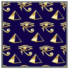 Gold pyramid & eye of horus (Picture Frame) Grey | M