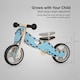 image 7 of Hooga 2-in-1 Balance Bike - Wooden Trike for Kids | Blue