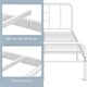 image 6 of Yaheetech Romantic 4ft6 Double Metal-Framed Bed with High Headboard White