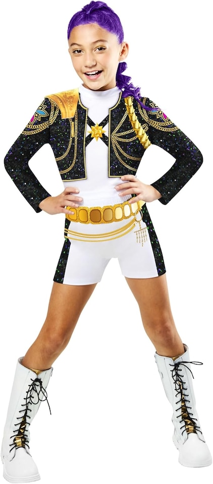 image 1 of Rubie's Official Netflix K-Pop Demon Hunters Deluxe Rumi Costume | Top & Shorts with Printed Design | Girls Fancy Dress | Officially Licensed Golden Child Halloween Costume | Kids Sizes