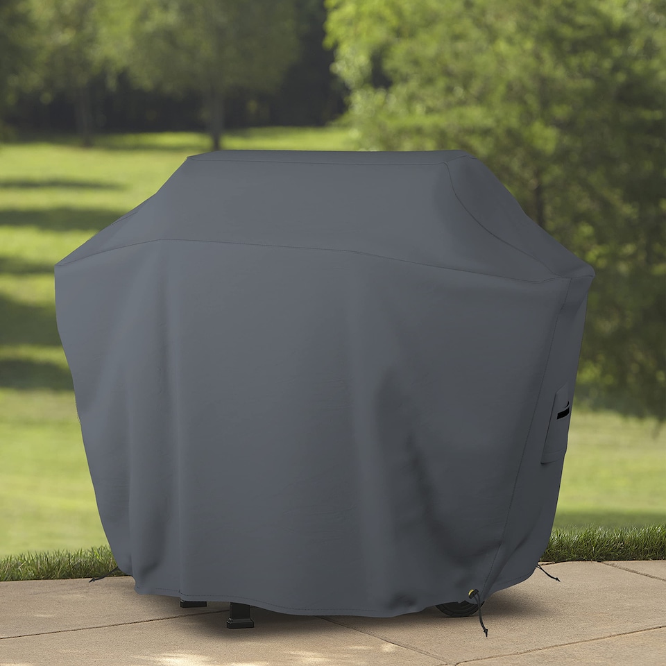image 1 of Covers&All BBQ Grill Cover, 12 Oz Waterproof UV & Weather Resistant, Outdoor Cover with Air Vents, 58 in x 58 Inch, Grey