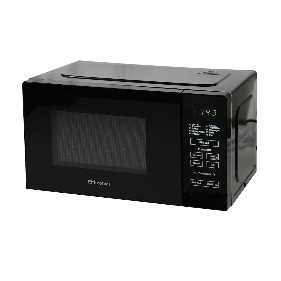image 1 of EMtronics 20L 700W Microwave With 800W Grill - Black