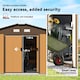 image 4 of Outsunny 13 x 11ft Metal Garden Shed, Outdoor Storage Tool House with Ventilation Slots, Foundation Kit and Lockable Double Doors, Light Brown
