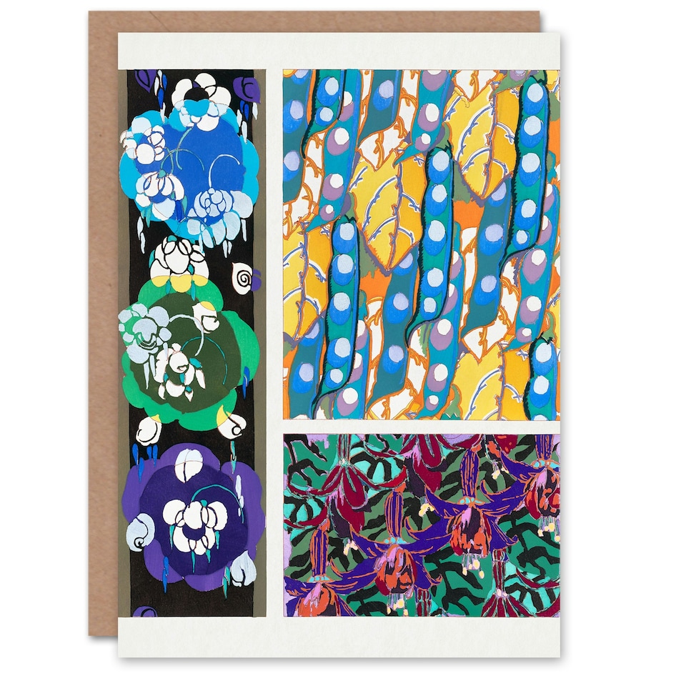image 1 of Edouard Benedictus Art Card Colourful Floral Art Deco Patterns