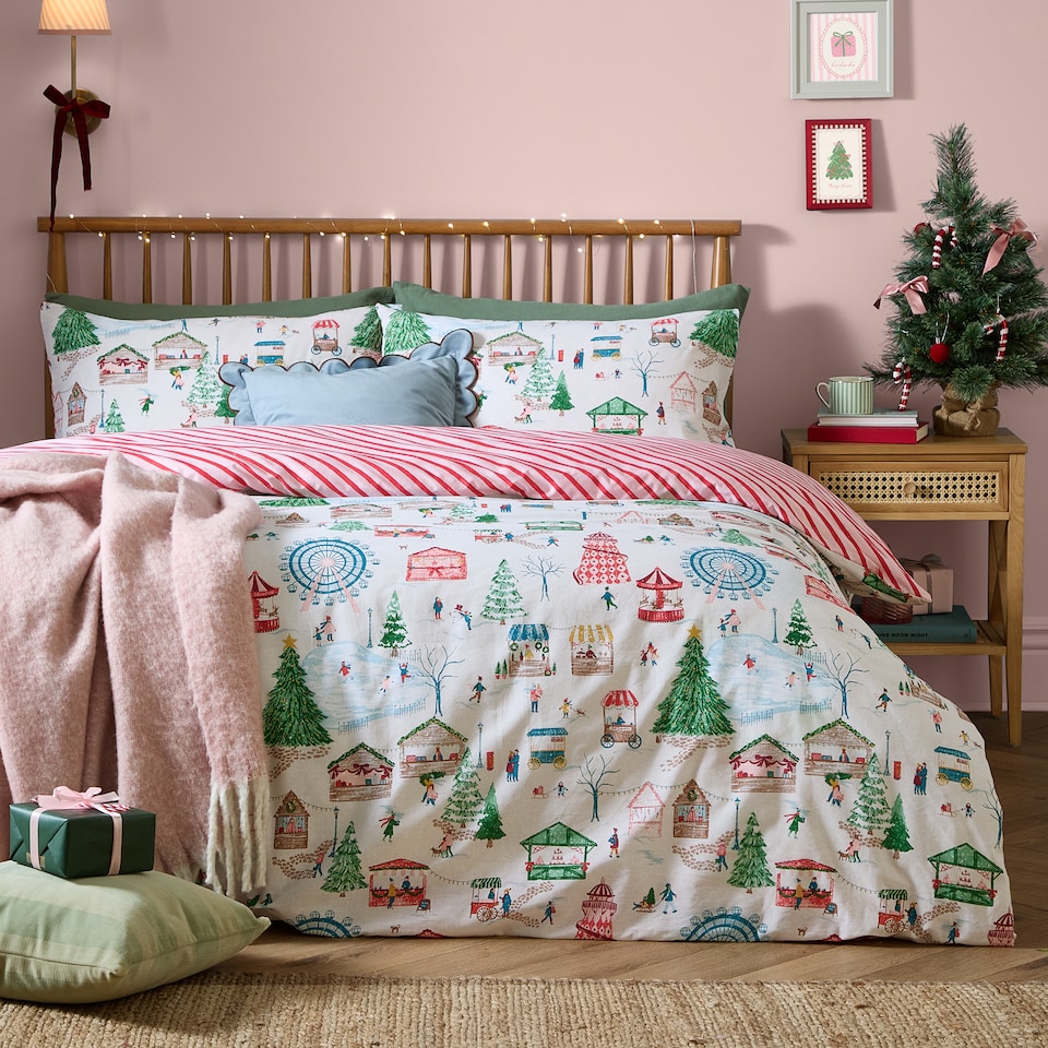 image 1 of Furn Winter Wonderland Reversible Christmas Duvet Cover Set, Multi, King