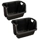 image 2 of Set Of 6 Black Heavy Duty Open Fronted Stacking Crates For Storage & Warehouse Order Picking Black