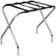 image 4 of Harbour Housewares Folding Metal Luggage Racks - Chrome - Pack of 2 | Silver | Chrome