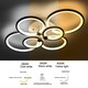 image 3 of Living and Home Modern Circular LED Light-adjusted Semi Flush Ceiling Light for Nordic Decor, 75cm W x 50cm D