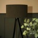image 1 of ValueLights Barbro Black Tripod Floor Lamp Drum Shade & Bulb