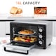 image 3 of HOMCOM Mini Oven, 16L Countertop Electric Grill, Toaster Oven with Adjustable Temperature, 60 Min Timer, Crumb Tray, Baking Tray, Wire Rack, Tray Handle, 1400W, Silver