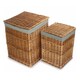 image 1 of Light Steamed Set of 2 Square Laundry Basket with Grey Sage Lining | Grey | Grey