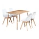 image 10 of 5PCs Dining Set - an Oak Halo Dining Table & Set of 4 Lorenzo Tulip Chairs with Padded Seat | Black