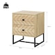 image 3 of HOMCOM Bedside Table Unit Unique Zig Zag Design w/ Black Metal Handle
