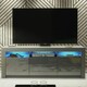 image 2 of TV Unit 160cm Grey Gloss Doors & Drawers Grey Matt Body Free LED Grey