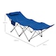 image 5 of Outsunny Camping Bed for Adults, Single Folding Camp Bed with Headrest, Portable Camping Cot with Oxford Seat and Side Pocket for Outdoor, Travel, Fishing, Dark Blue