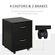 image 4 of HOMCOM Pedestal Office Mobile Filing Cabinet 2 Drawer Black