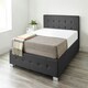 image 8 of End Lift Ottoman Storage Bed Single, Black Linen