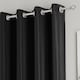 image 2 of Enhanced Living Nightfall Plain Supersoft Black Thermal Blockout (SINGLE) Eyelet Door Curtain - 66 x 84 inch (168 x 214cm)