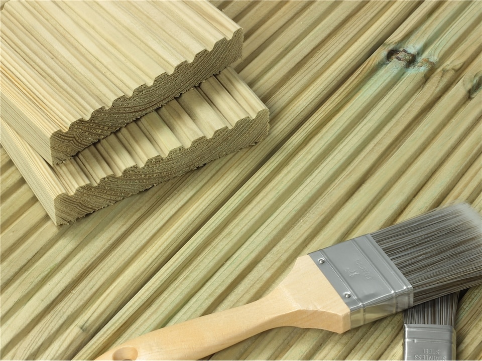 image 1 of eDecks Redwood Timber Decking Boards, 2400mm, 145 x 28mm - Pack of 30