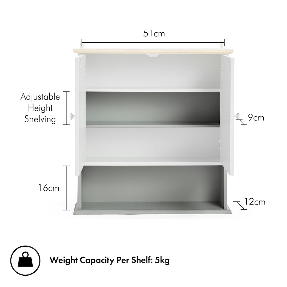 image 1 of VonHaus Shrewsbury Grey Bathroom Mirror Cabinet with Storage