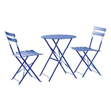 Harbour Housewares 2 Seater Sussex Bistro Set - Round - Navy | Blue | Navy | 1
