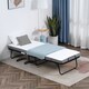 image 2 of HOMCOM Folding Bed with 10cm Mattress, Portable Foldable Guest Bed with Wheels