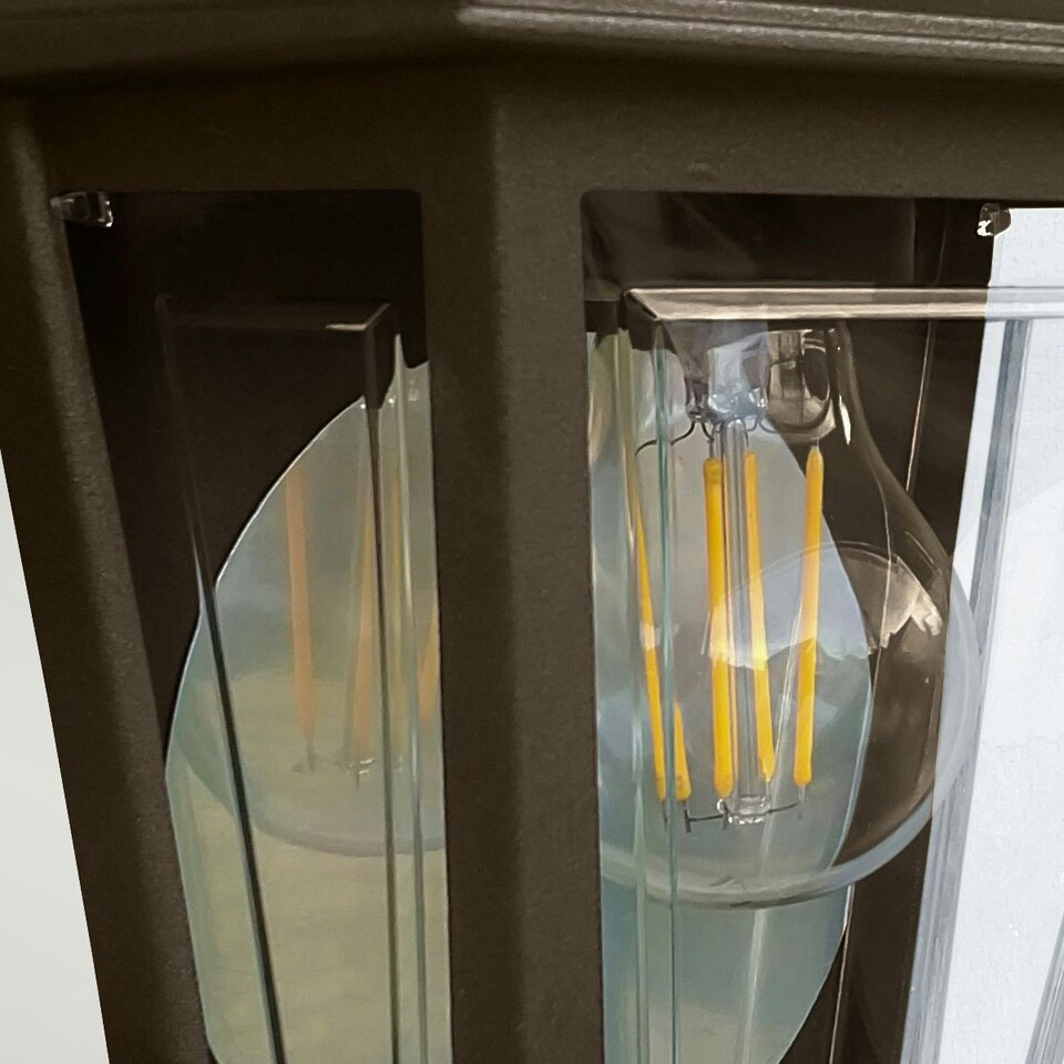 image 1 of Deco Lane 1 Light Half Outdoor Wall Lantern Bronze IP44