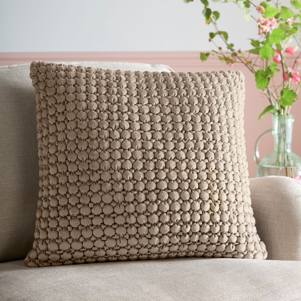 image 1 of Appletree Bobble Filled Cushion Natural