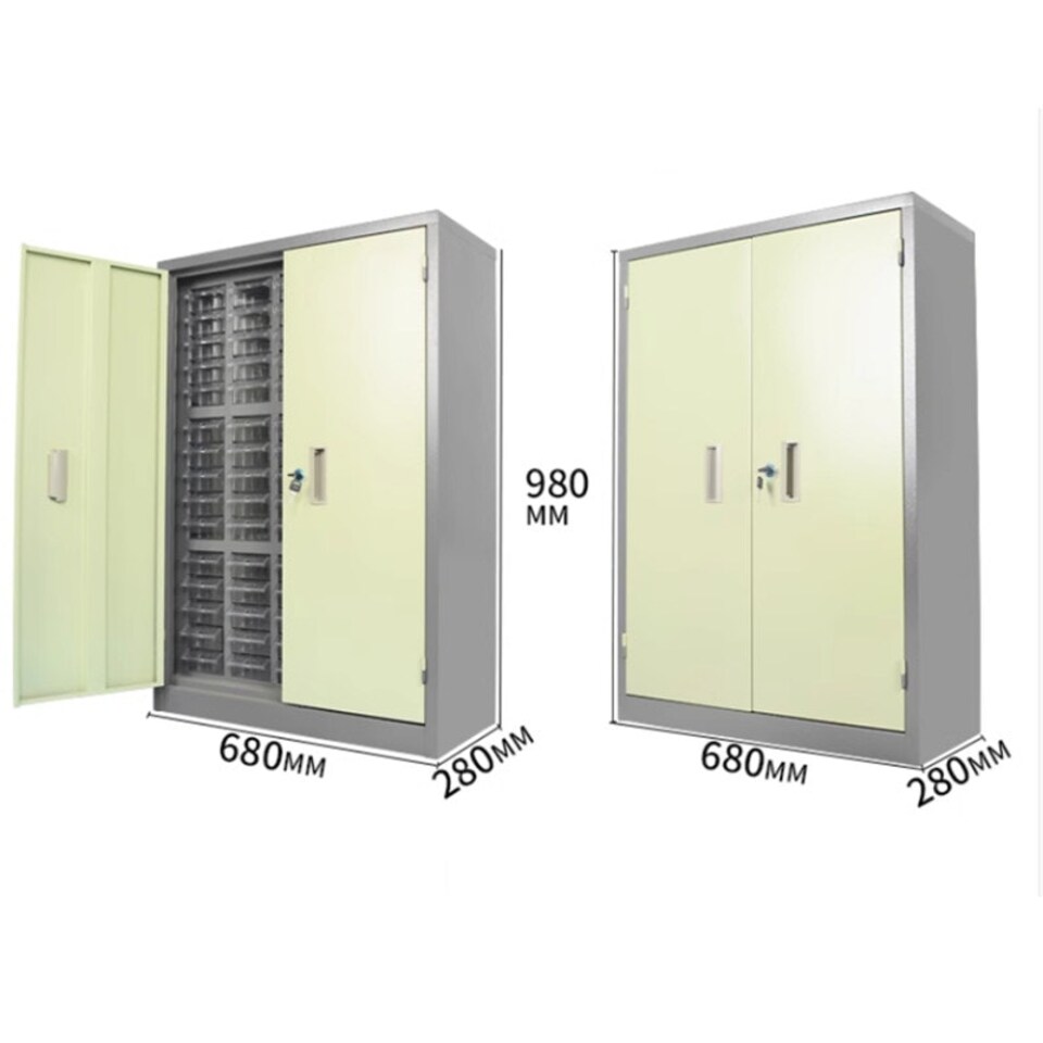 image 1 of Clear 75 Drawers Parts Cabinet Storage Unit with Metal Door